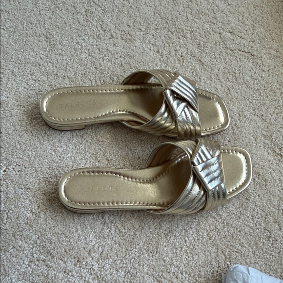 Talbots Metallic Gold Slide Sandals - Picture 3 of 7